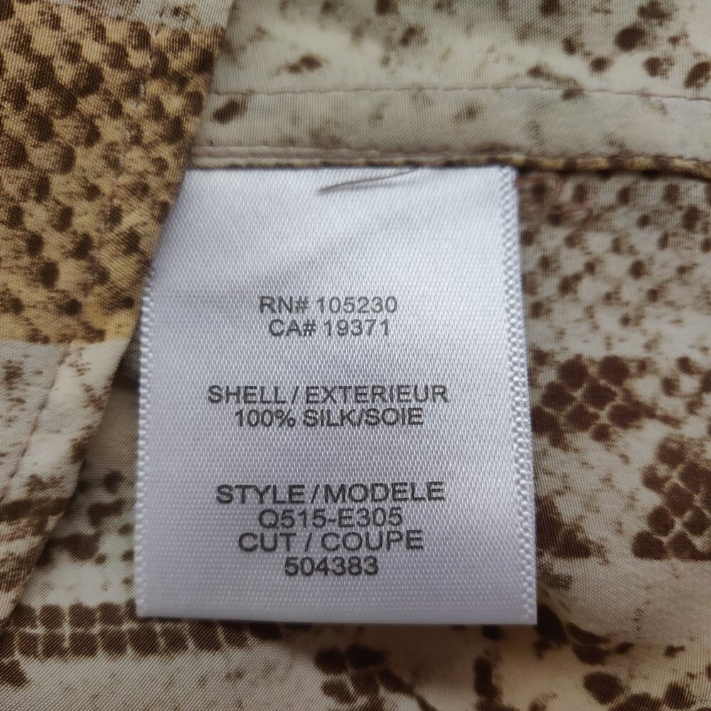 EQUIPMENT Riley Silk Tee Brown Snake Python Print - Picture 7 of 8